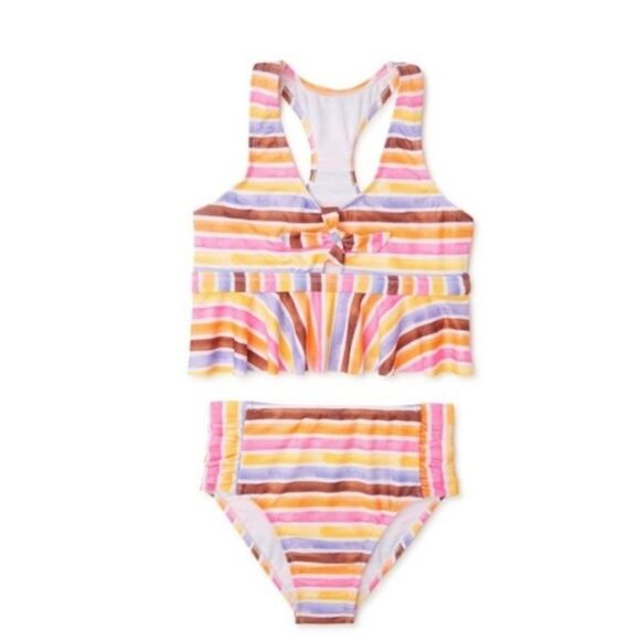 Girls Striped & Unicorn Tankini Swimsuit Bathing Suit 2-Pack Size L 10/12 - Picture 6 of 11